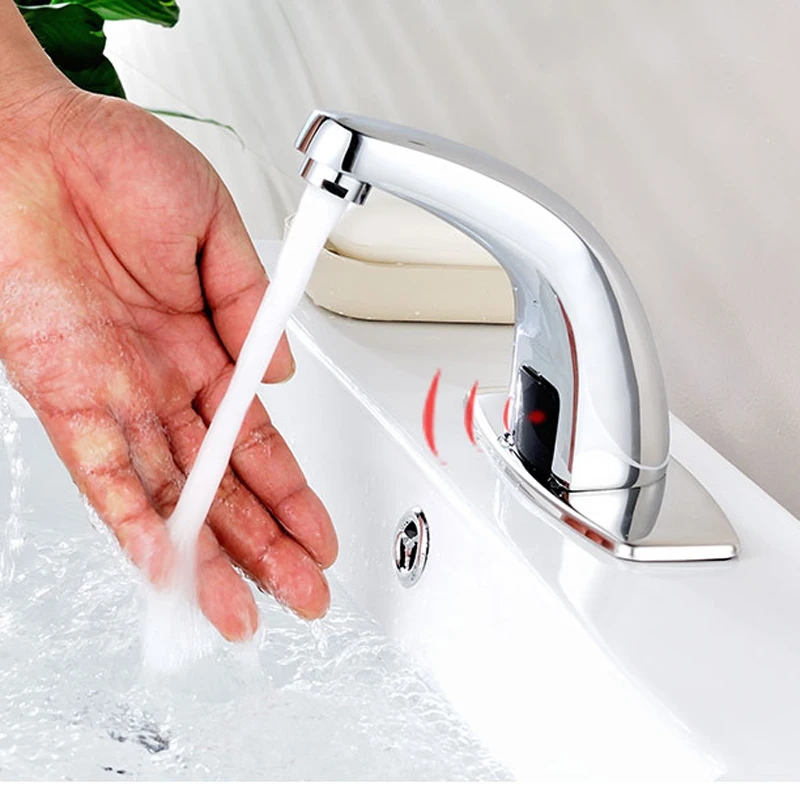 Uythner автоматический датчик хромированный латунный Смеситель для ванной комнаты