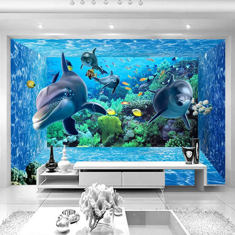Custom 3D Photo Wallpaper Underwater World Stereoscopic Living Room Bedroom Decor Wallpapers Modern Painting Mural De Parede |
