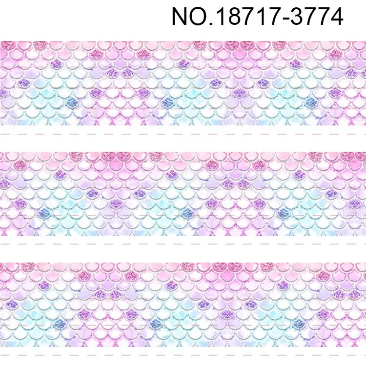 10yards - different sizes Fish scale printed grosgrain ribbon -gradient color fish design | Дом и сад