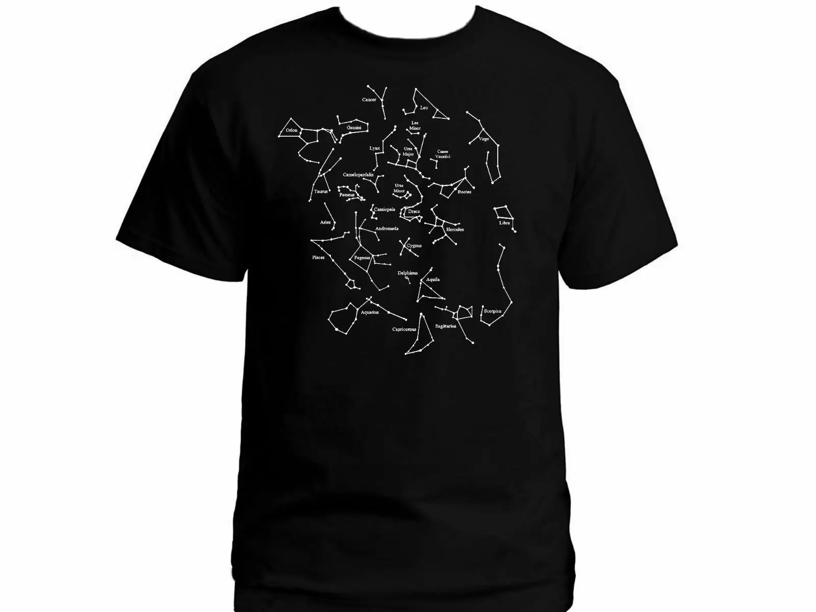 

Astrology zodiac stars Constellations w names unique black new t-shirt US XXL