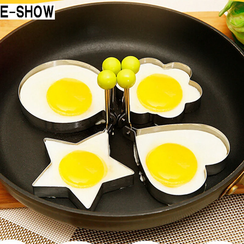 4 шт. формы для яичницы круглой из нержавеющей стали в форме сердца и звезды