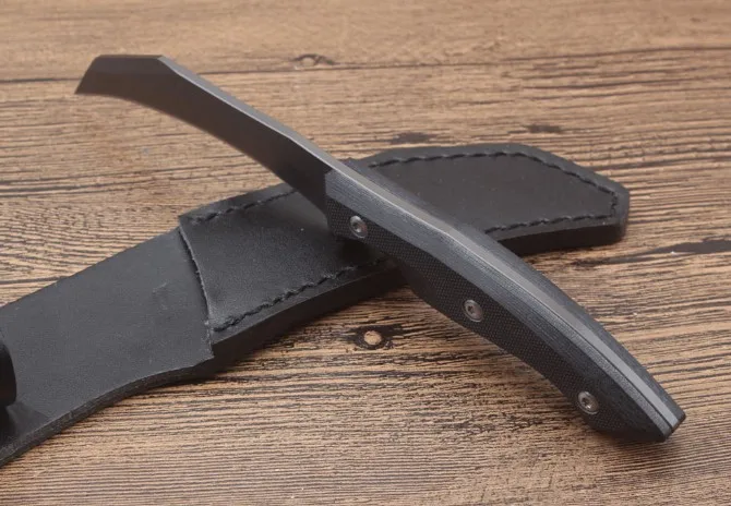 Серповидный нож D2 60 HRC karambit охотничий для кемпинга выживания с фиксированным