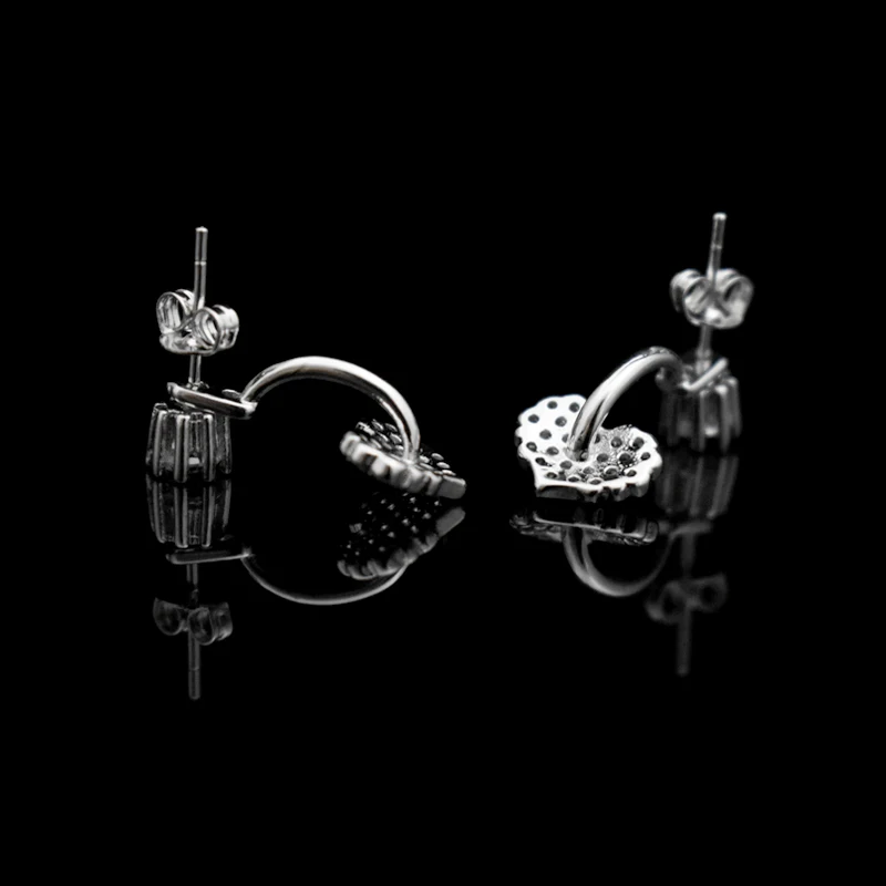 Женские серьги гвоздики из серебра 925 пробы с фианитом|earrings cubic zirconia|925 sterlingdrop earrings