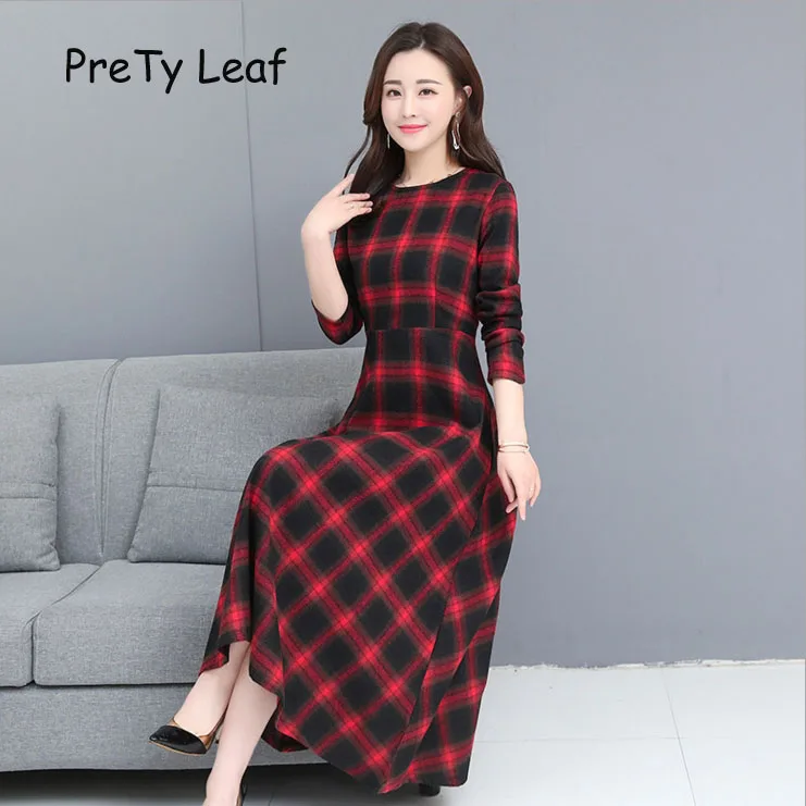 2019 Korean version of loose fashion and comfortable plaid dress | Женская одежда