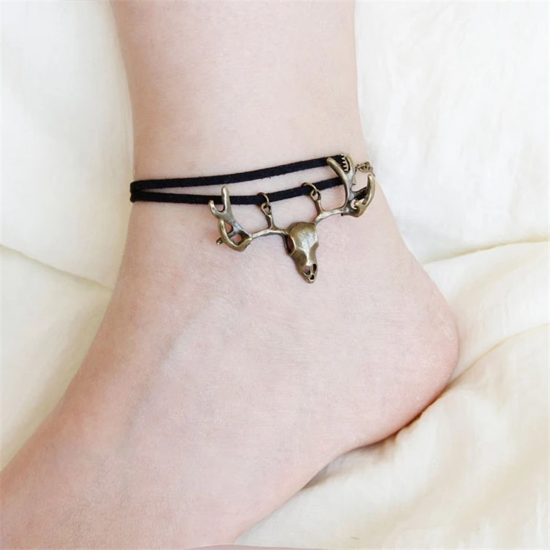 1 шт. женские нежные браслеты на щиколотку винтажный браслет из коровьей бронзы