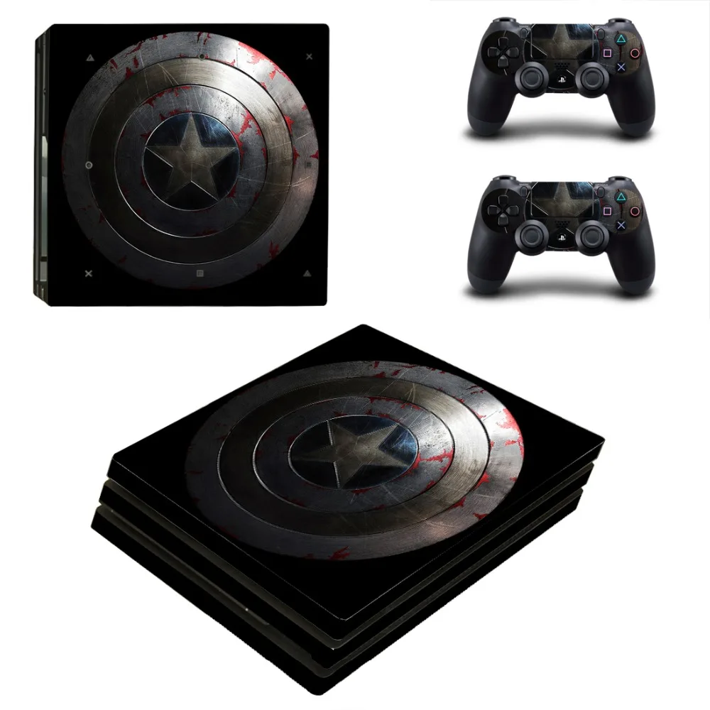 Наклейка на кожу Marvel Captain America PS4 Pro Виниловая наклейка для консоли Sony Playstation 4 и 2