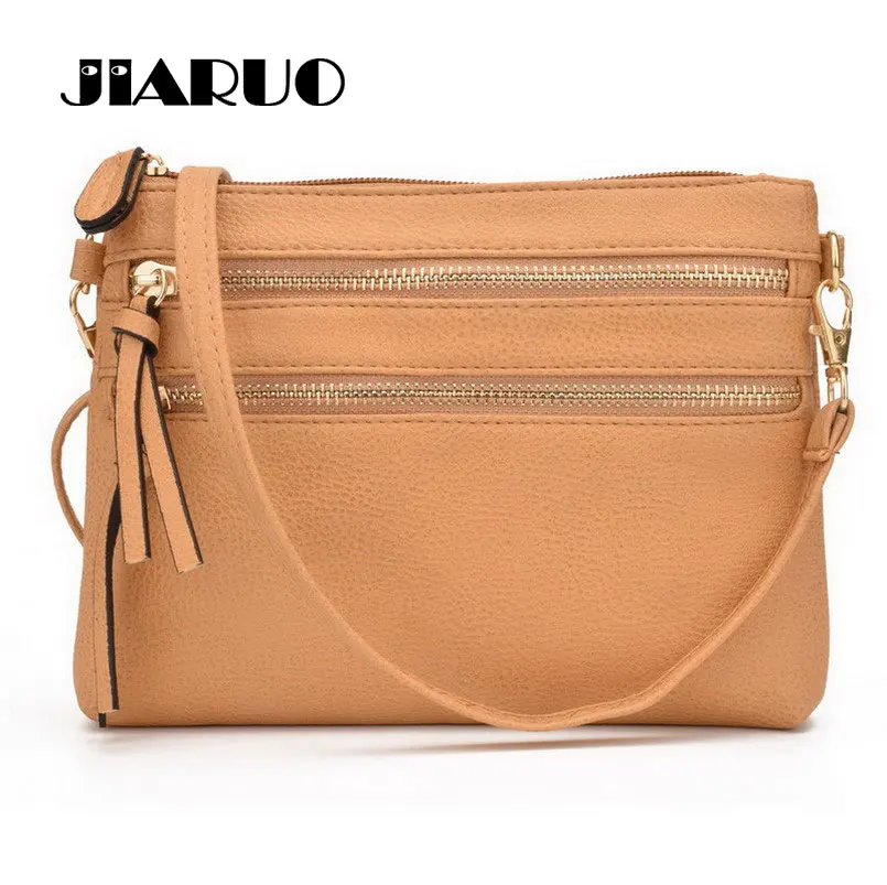 JIARUO мода мульти карман на молнии для женщин небольшой мини плеча Crossbody сумка женская сумка сумки сумка для мобильного телефона