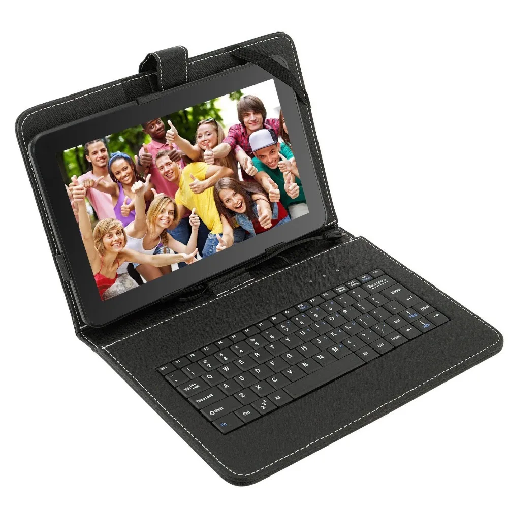 Кожаный чехол с клавиатурой 10 1 &quot9 7&quot Micro USB подставка для планшета Android Windows