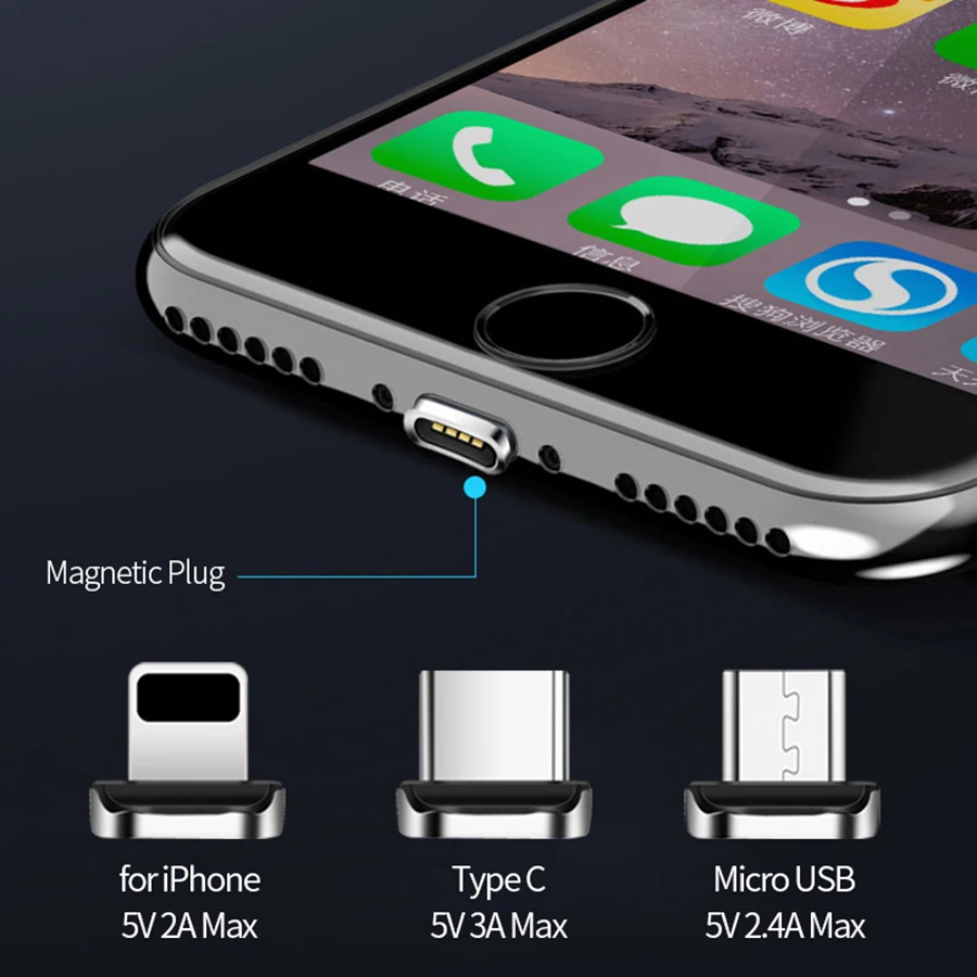 Магнитный usb-кабель MANTIS 3A Type-C, 1 м, быстрая зарядка для iPhone XR XS Max, Micro USB, магнитное зарядное устройство для телефона, кабели для передачи данных для Xiaomi
