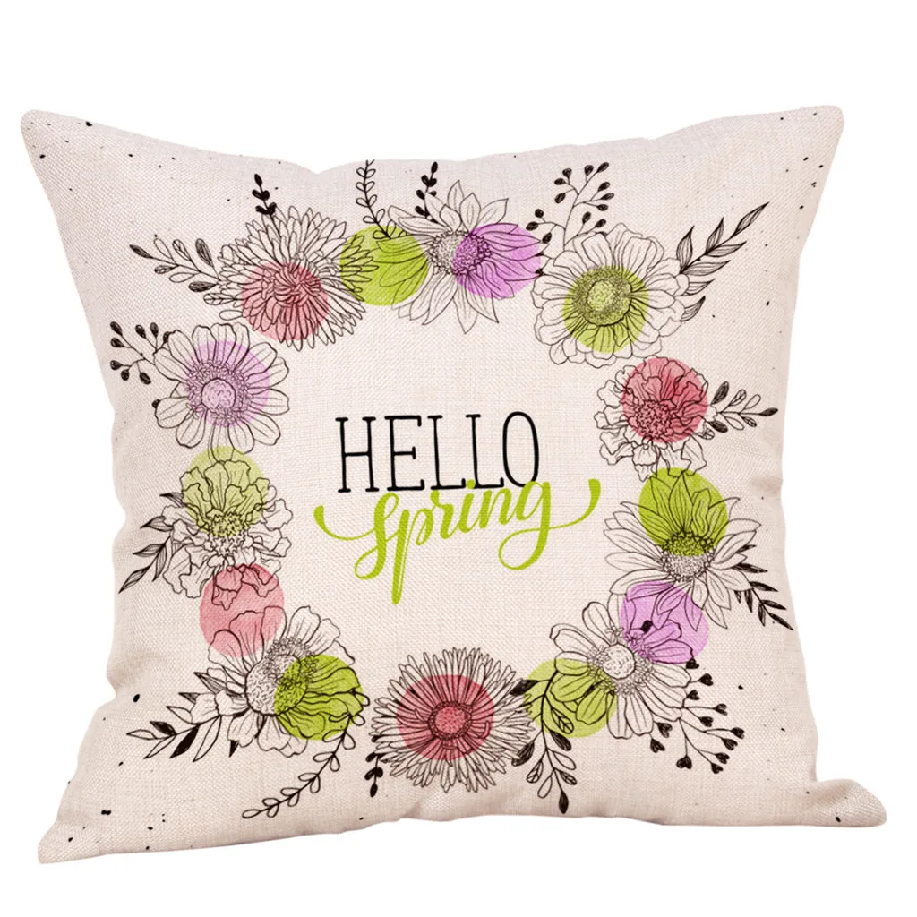 2019 весенний чехол для подушки с цветами квадратная наволочка дивана на талию