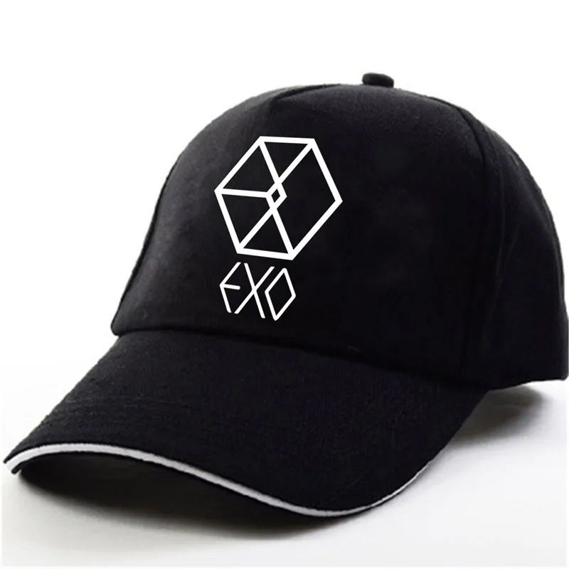 YOUPOP KPOP EXO THE WAR Wolf точный исходный альбом Baekhyun Chanyeol черная бейсболка хип-хоп кепка для мужчин и женщин Головные уборы - Цвет: EXO