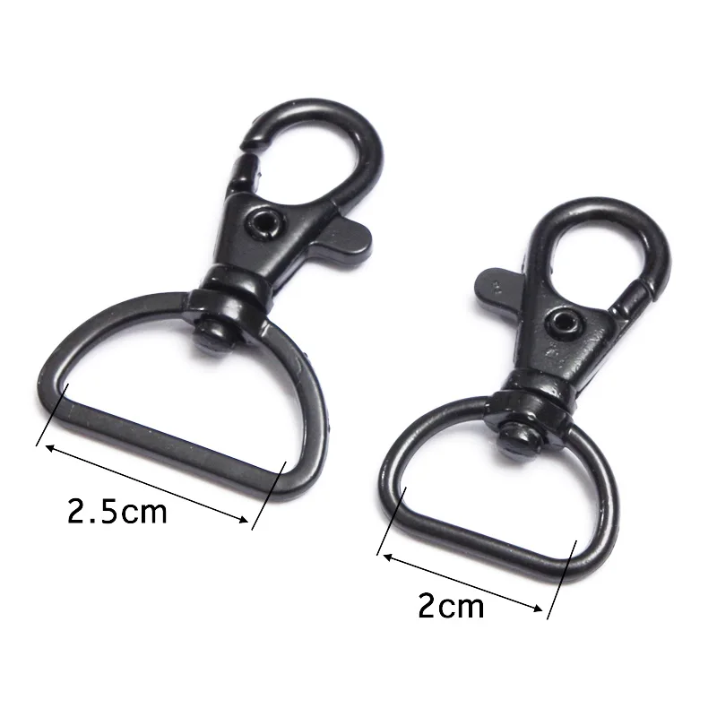 

Black Metal Key Hook DIY Leathercraft Clasp D Rings Accessories 2cm/2.5cm