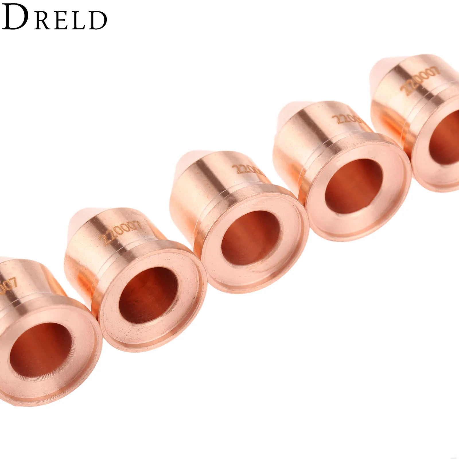 DRELD 5 шт. 60A сопла/советы 220007 подходит для 1000 1250 1650 RT60 RT80 плазменной резки факел Расходные сварки пайка поставок