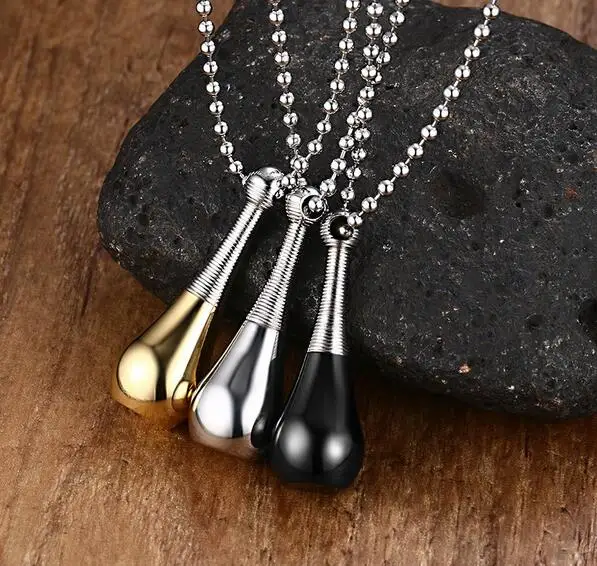 3 clour нержавеющая сталь флакон духов дизайн кулон ожерелье для женщин мужчин