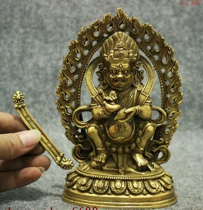 Тибетский буддистский храм латунная подставка Mahakala Vajrapani скульптура Будды