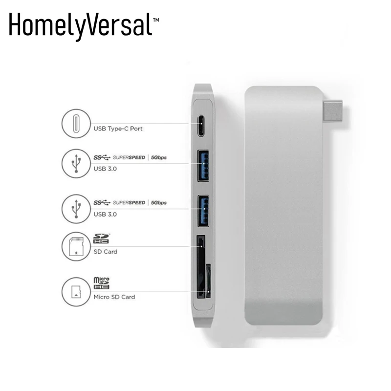 Homelyversal MacBoook док-станция хаб-конвертер USB-C к HDMI/type-c док-станция usb3.0 порт