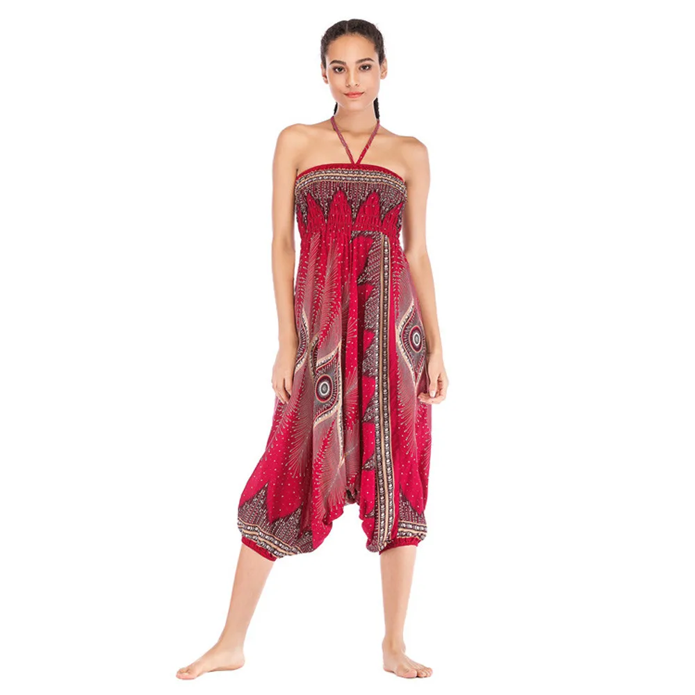 Мужские и женские тайские шаровары Boho Festival Hippy Smock с высокой талией для йоги брюки женские модные однотонные с высокой талией Mulheres# J4