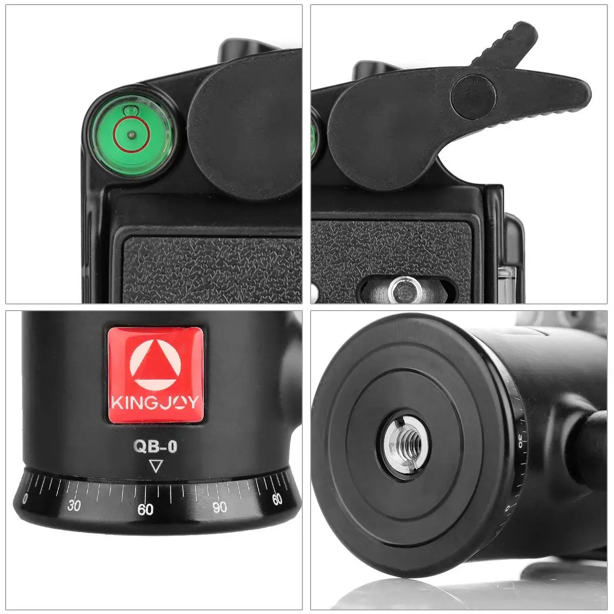

Top Deals KINGJOY QB-0 Heavy Duty Photography Camera Tripod Ball Head 360 Degree Rotation Panoramic Ballhead with 1/4in Screw