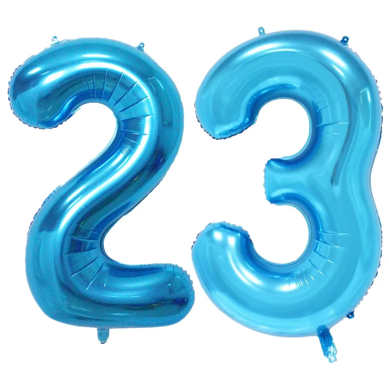 Blue 23 2 шт 32/40 дюймов большой размер цифра 23 лет фольга гелиевые шары розовое золото Взрослые День рождения Юбилей Декор balaos поставки - Цвет: Blue 23