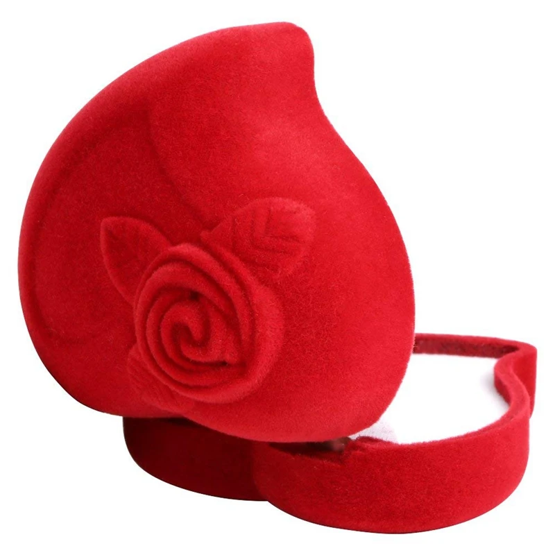 Кольцо коробка обручальное роскошное Красное сердце любовь Свадебные ювелирные