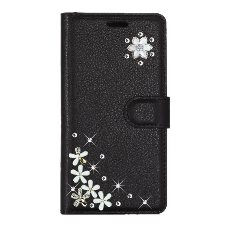 Блестящий кожаный флип-чехол со стразами для Samsung Galaxy A7 A8 A9 2018 A6 Plus J7 Neo J3 J5 A3 A5 2016 2017