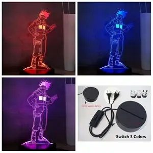 Горячая японского аниме Наруто светодиодный ночник USB переключатель разноцветный 3D настольная лампа креативный Декор детской комнаты игрушка подарок