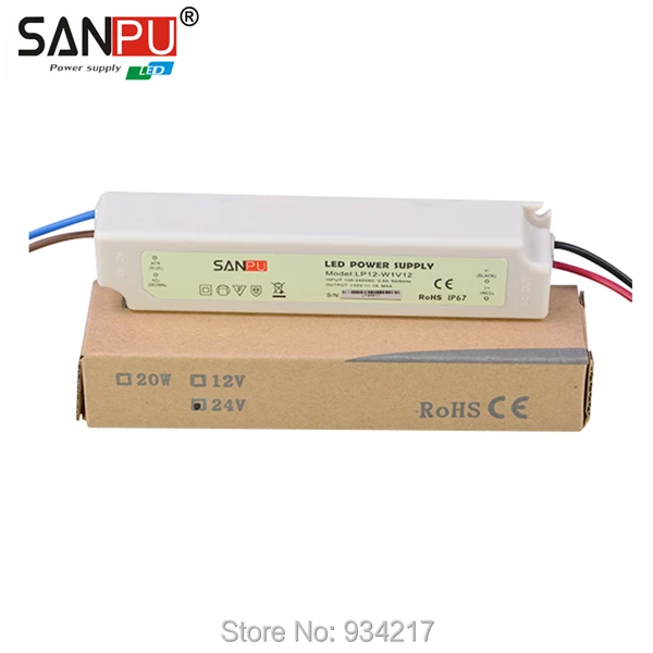SANPU SMPS Светодиодный источник питания 20 Вт 12 В 1A AC DC 100-240 в импульсный трансформатор