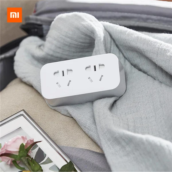 2 Sockets Xiaomi Mijia преобразователь питания портативный штекер Адаптер для путешествий для домашнего офиса 5 в 2.1A 2 розетки 2 USB быстрая зарядка - Цвет: 2 Sockets