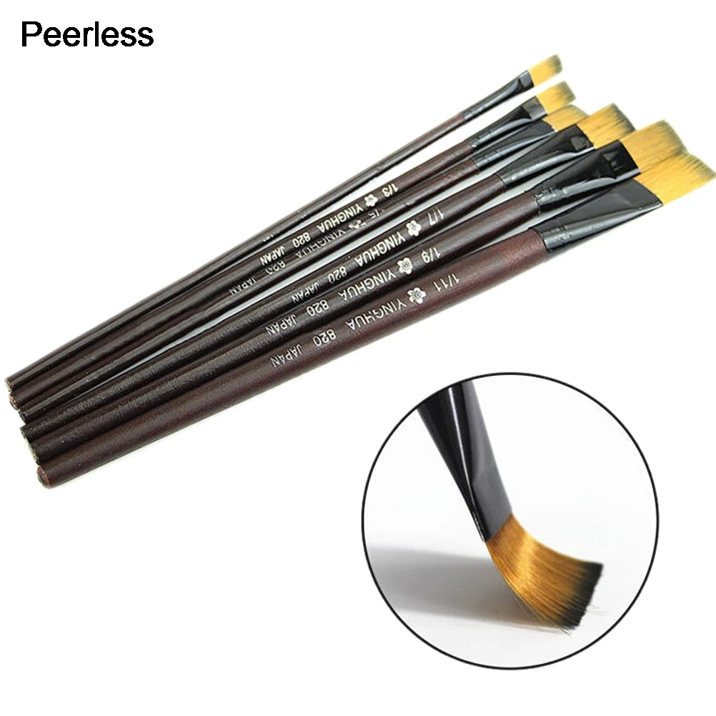 Набор кистей для рисования маслом акварелью из нейлона Peerless 6 шт./компл.|set brush|set