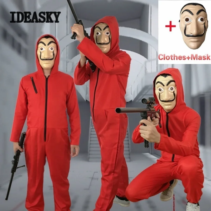 Money Heist The House Of paper La Casa De Papel Dali, карнавальный костюм для мужчин на Хэллоуин, женские Вечерние Маски для детей