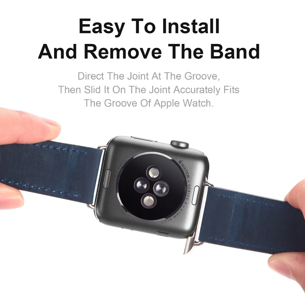 Leather Band For Apple Watch Series 1 2 3 4 38 40 42 44mm Classic Edition Sport Strap Applewatch wrist Replacement Watchband | Мобильные