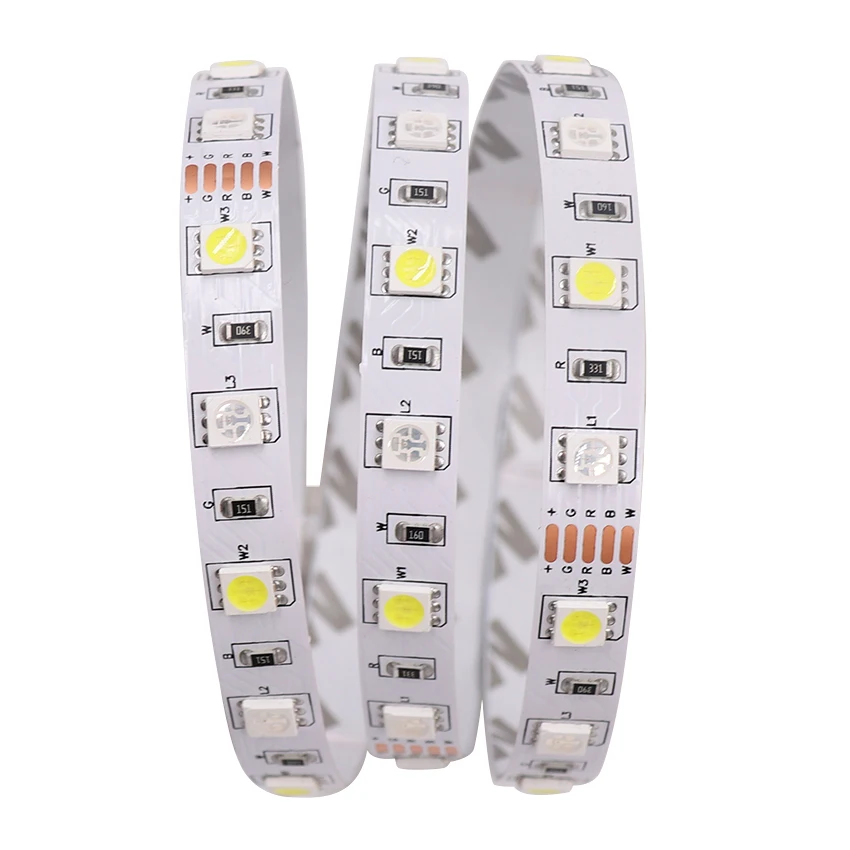 DC12V 5 м/лот SMD 5050 60 светодиодный s/m IP20 IP65 монохромный RGBW/RGBWW гибкий светодиодный светильник полосы