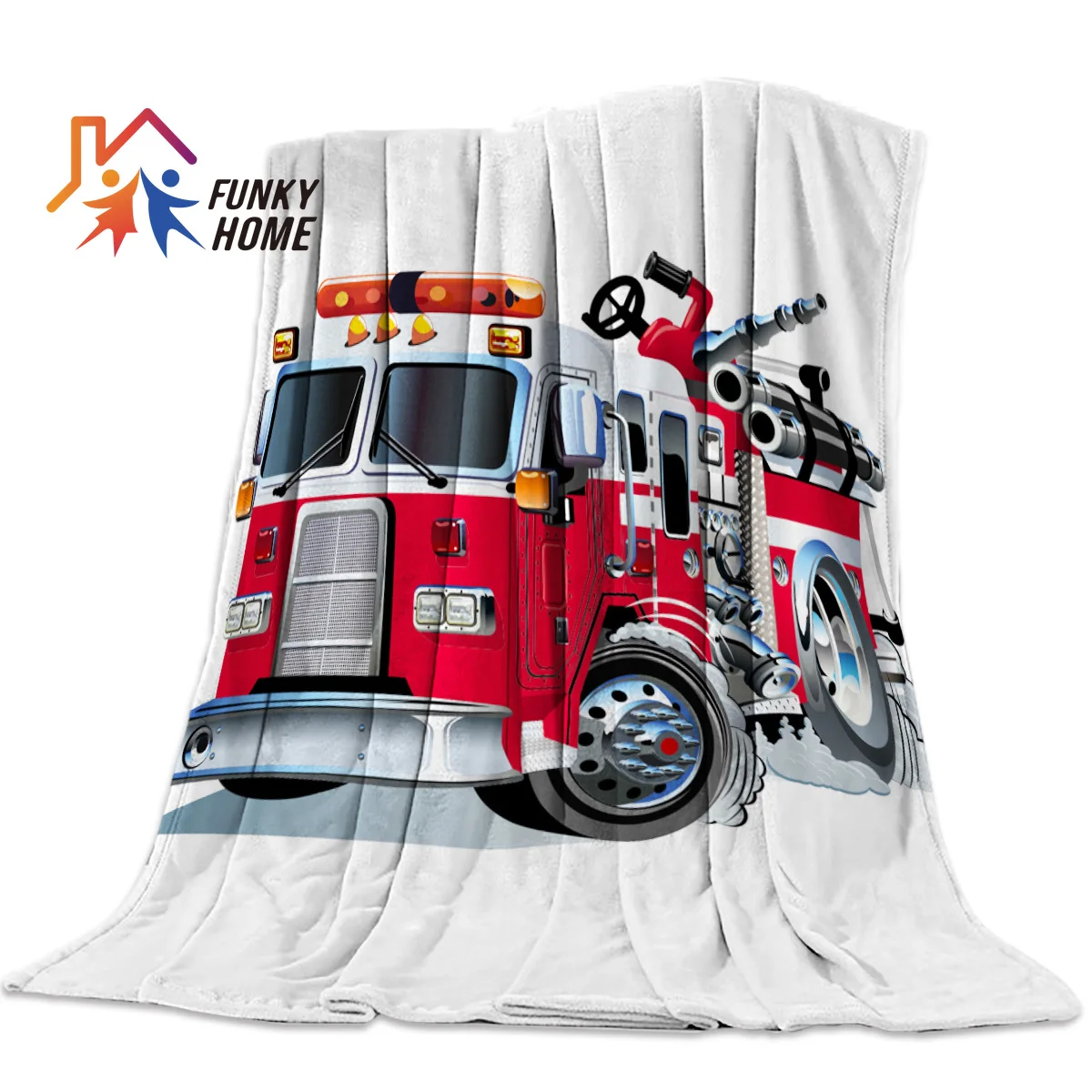 Funkyhome индивидуальные пледы одеяло мультфильм пожарная машина напечатанное