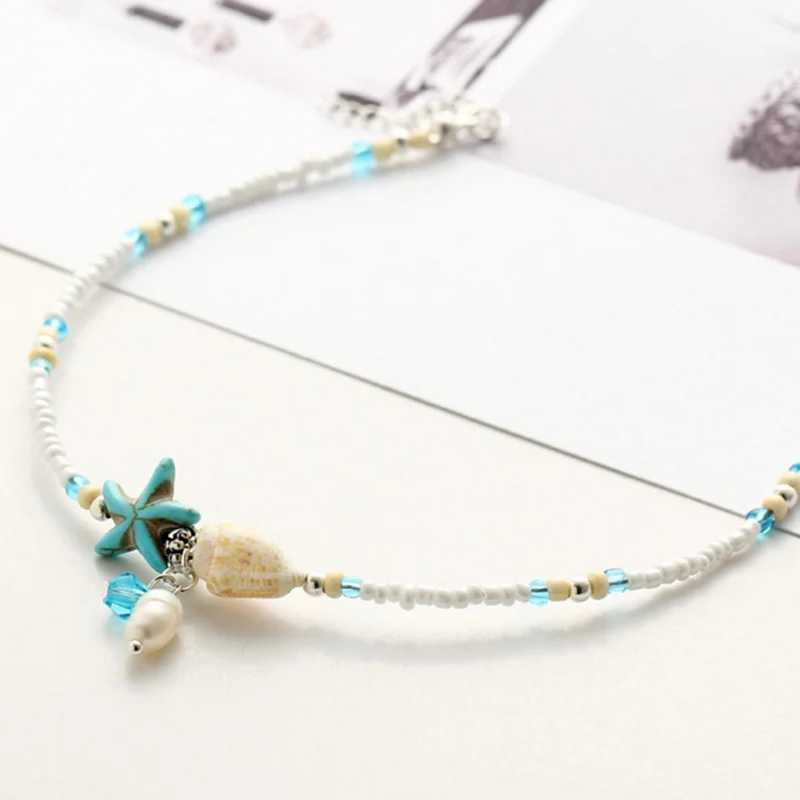 Бохо Морская звезда кулон ракушка ножной браслет Мода ручной работы Подвеска