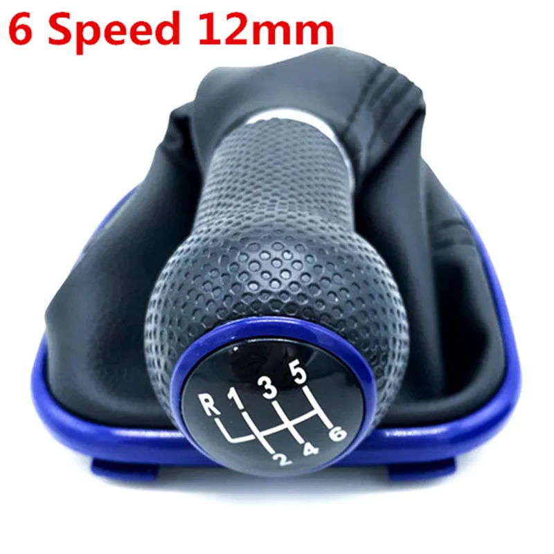 Ручка переключения передач Gaiter Boot Рычажная ручка головка рукоятки крышка 5/6 скорость автомобиля Стайлинг Аксессуары для VW Golf 4 MK4 Bora Jetta GTI - Название цвета: 6 Speed 12mm