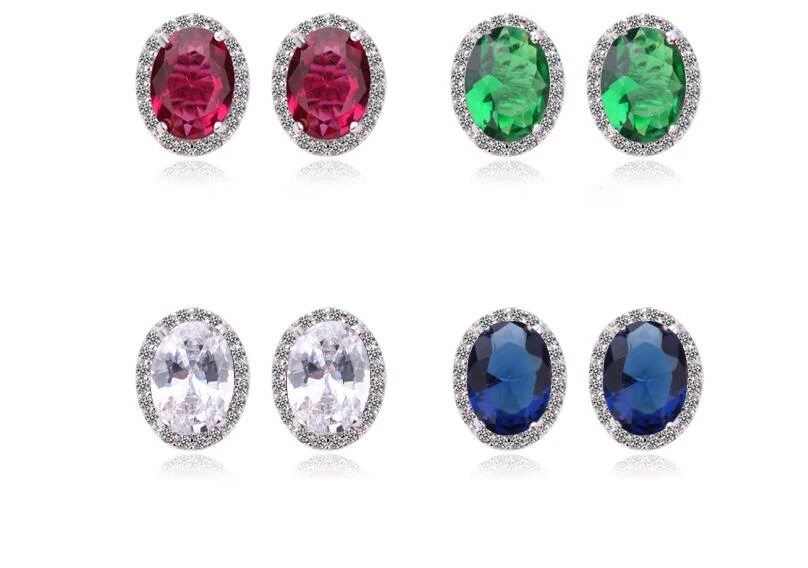 Элегантные серьги гвоздики с красным Рубином 2 3ct из стерлингового серебра