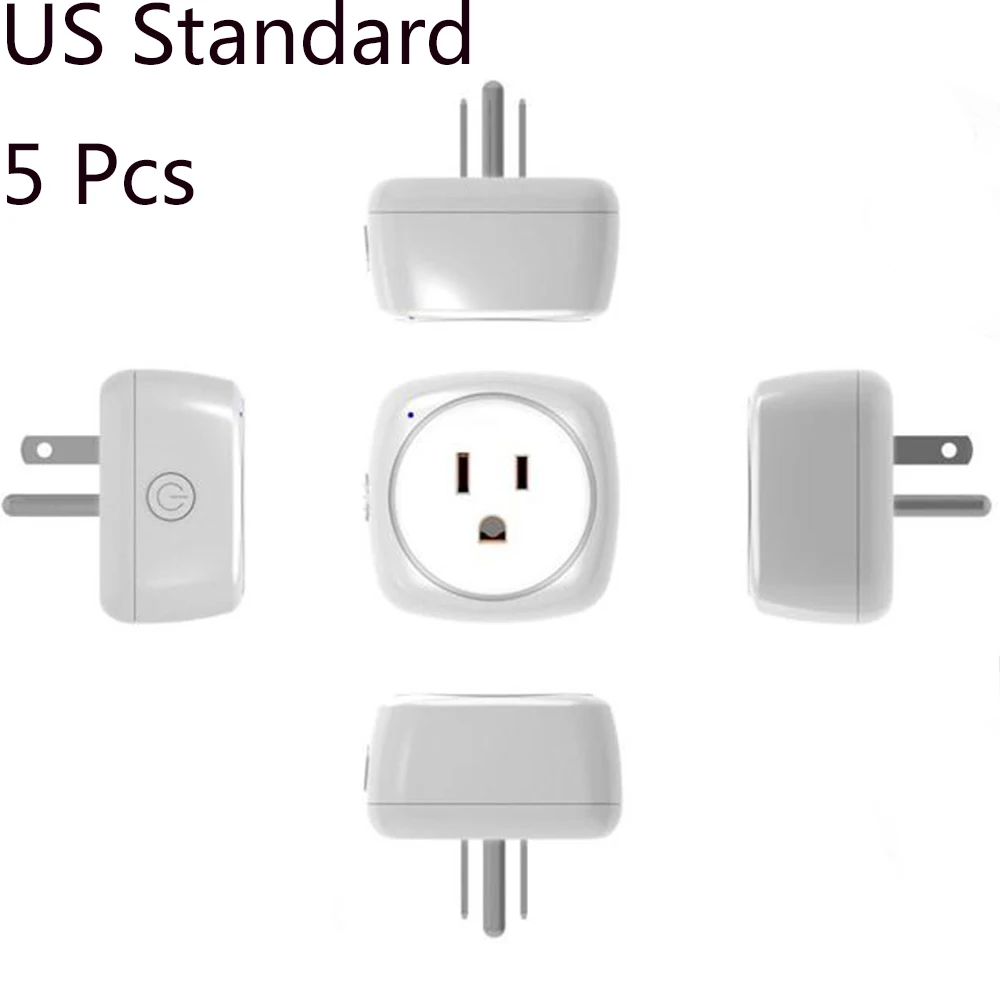 US Standard 5 Pcs Умный дом Timethinker, Wi-Fi розетка, США, ЕС, Homkit, вилка для Apple, Homekit, Alexa, Google Home, Siri, голосовой пульт дистанционного управления, Vstarcam - Комплект: US Standard 5 Pcs