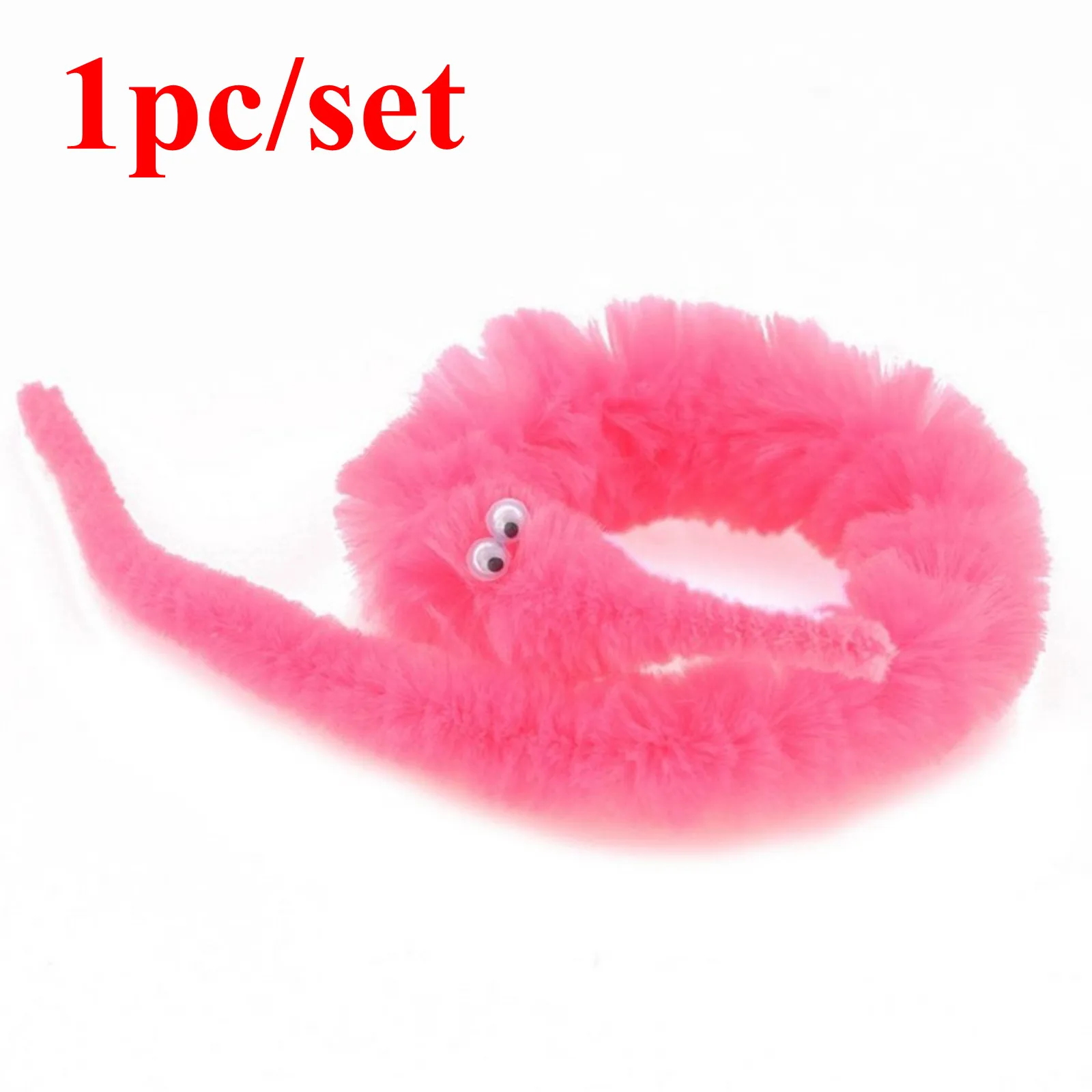 Розовый 10/6/1 pcs Funny Toys Magic Trick Twisty Fuzzy Worm Kids Cartoon Animals Toys Bile Pussy Mr Fuzzy Street Dolls Blister Card - Цвет: Розовый