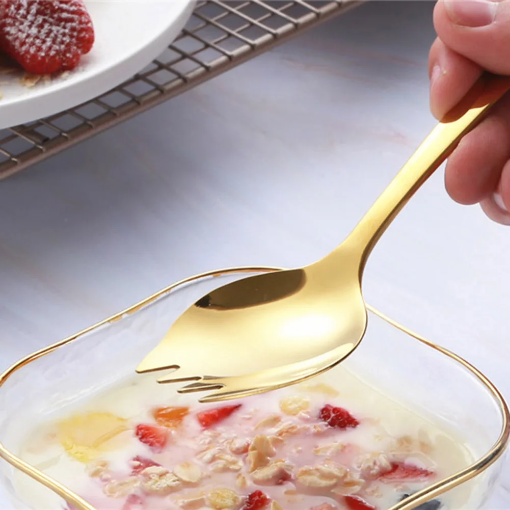 Новинка 2 в 1 салат из нержавеющей стали лапша вилка ложка для путешествий пикник