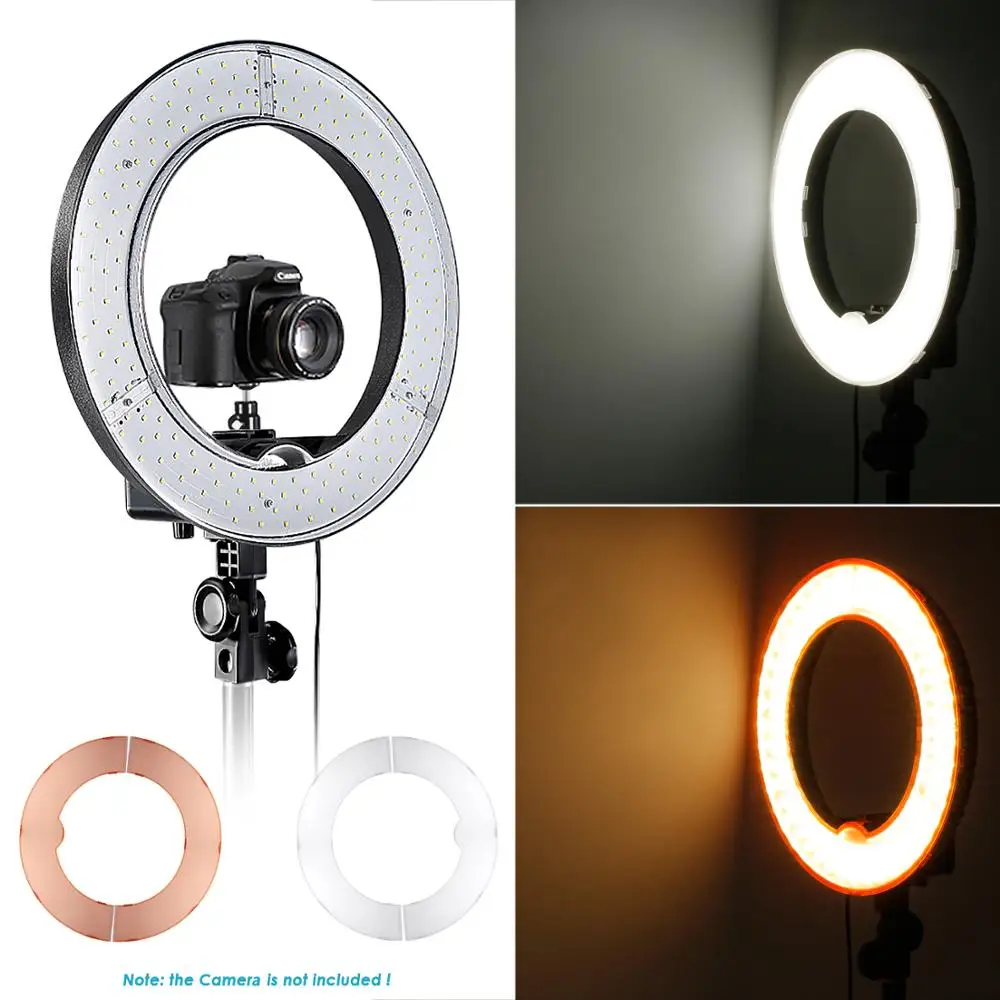 

Neewer Small Dimmable SMD LED Ring Light 14-inch Outer Ring Lighting Kit with 79-inch Light Stand, Hot Shoe and Color Filters AU