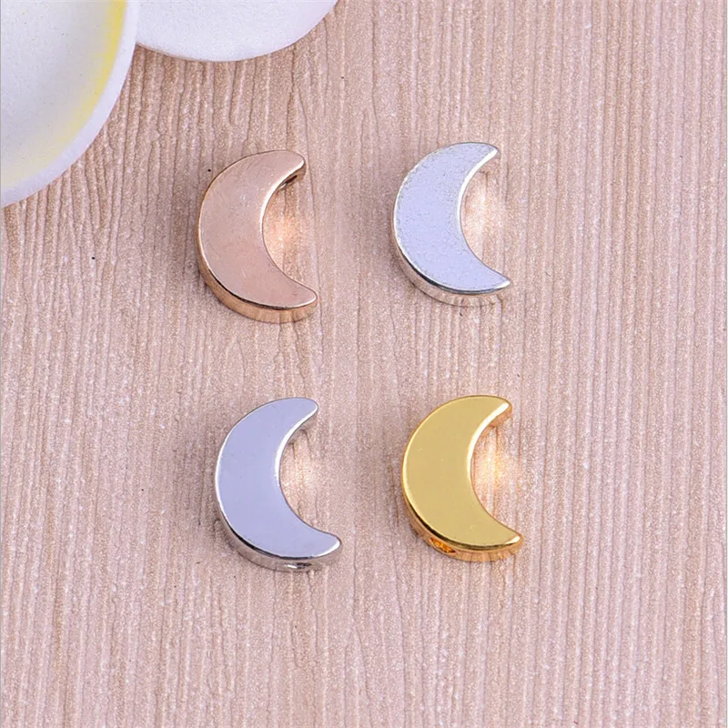 10 шт./лот Подвески с большим отверстием медная металлическая Лунная бусина