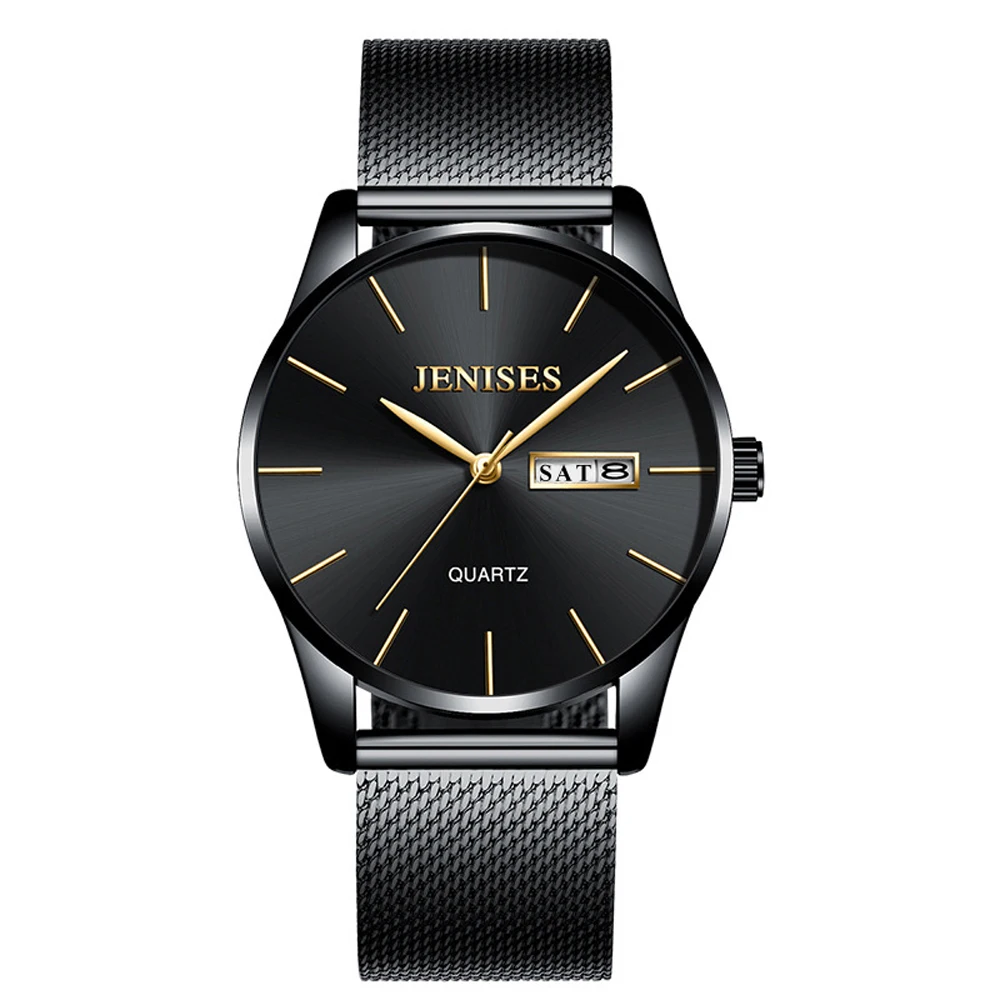 Мужские кварцевые часы Hodinky с ремешком из стали и сетки|Кварцевые мужские часы| |