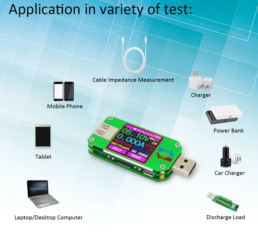 UM24C USB 2 0 тестер цветной ЖК дисплей измеритель напряжения тока UM24 Вольтметр