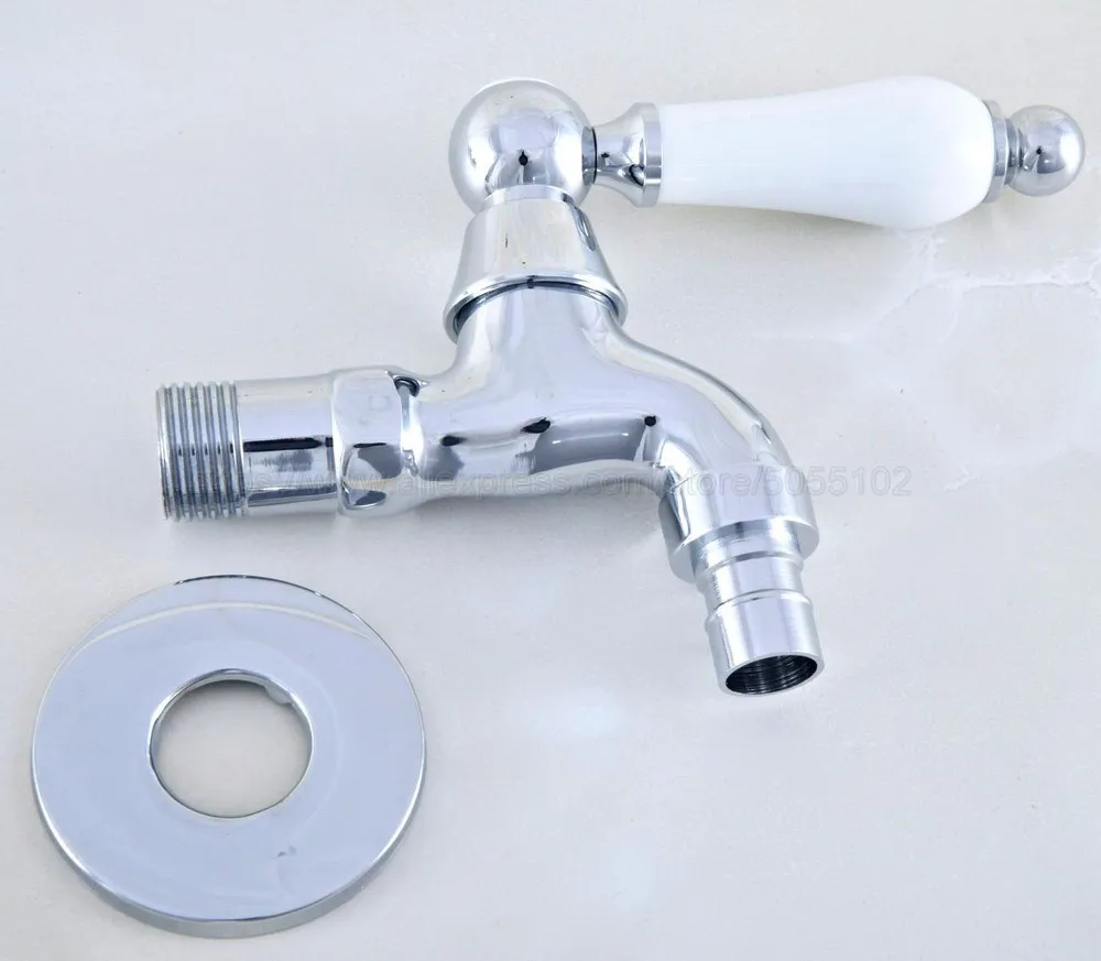 Полированный хромированный кран для мытья ванной комнаты холодной воды с