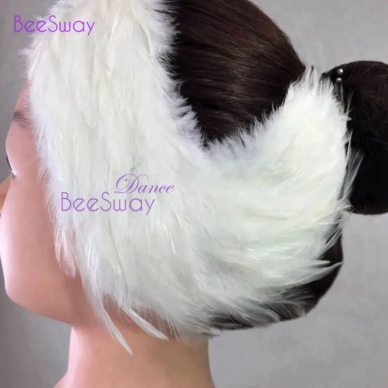 White Long Feathers Белый Лебединое озеро Балет перо головной убор Черный лебедь диадемы танец r представление балет танец головной убор - Цвет: White Long Feathers