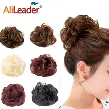 AliLeader Synthetic Chignon Hair Bun Wig For Women Heat Resistant Hairpiece Rubber Band Curly Hair Donuts Extensions Accessoire
