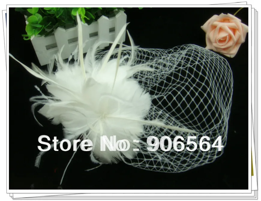 

Feather Flower Bridal Headwear Elegant Wedding Fascinator Headpiece Occasion Hair Accessories Party Hat Multiple Color Available