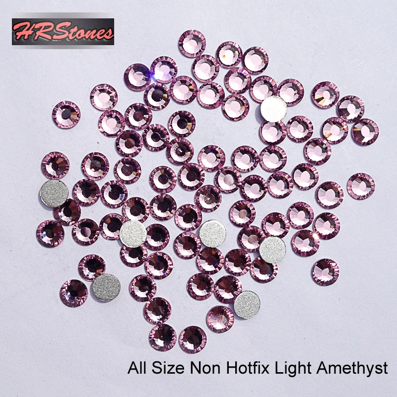 Light Amethyst All Size SS3-SS30 Strass Bling Sparkle DIY Loose Nail Art Non Hotfix Rhinestones | Дом и сад