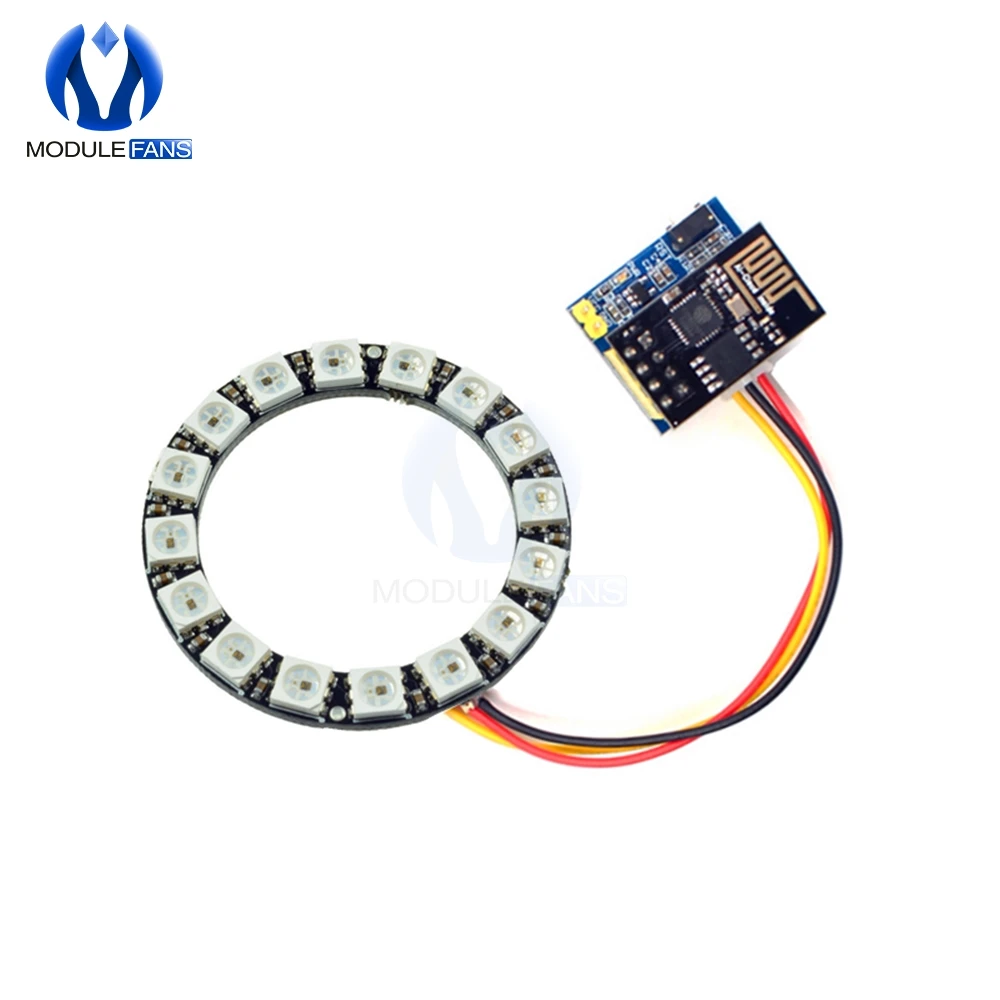 ESP8266 ESP01 ESP-01 RGB светодиодный контроллер Adpater wifi модуль для Arduino IDE WS2812 WS2812B 5050 16 бит светильник кольцо Рождество DIY