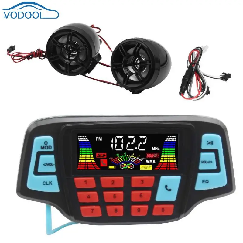 Аудиосистема на руль мотоцикла с mp3 колонками USB TF Bluetooth FM радио встроенным